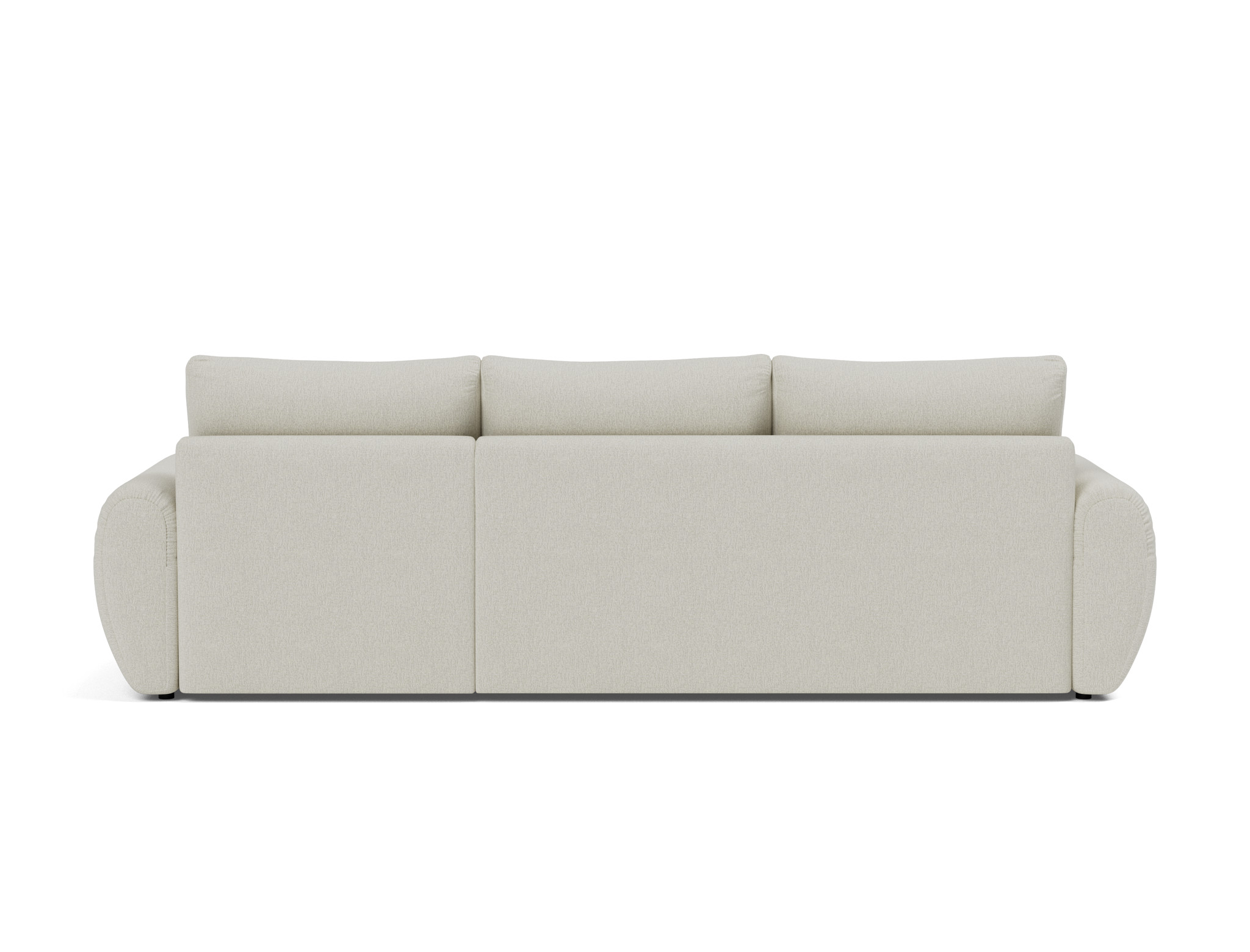 Schlafsofa Norum mit Chaiselongue und Curve-Armlehnen Flachgewebe Mixed Dance 527-Natural