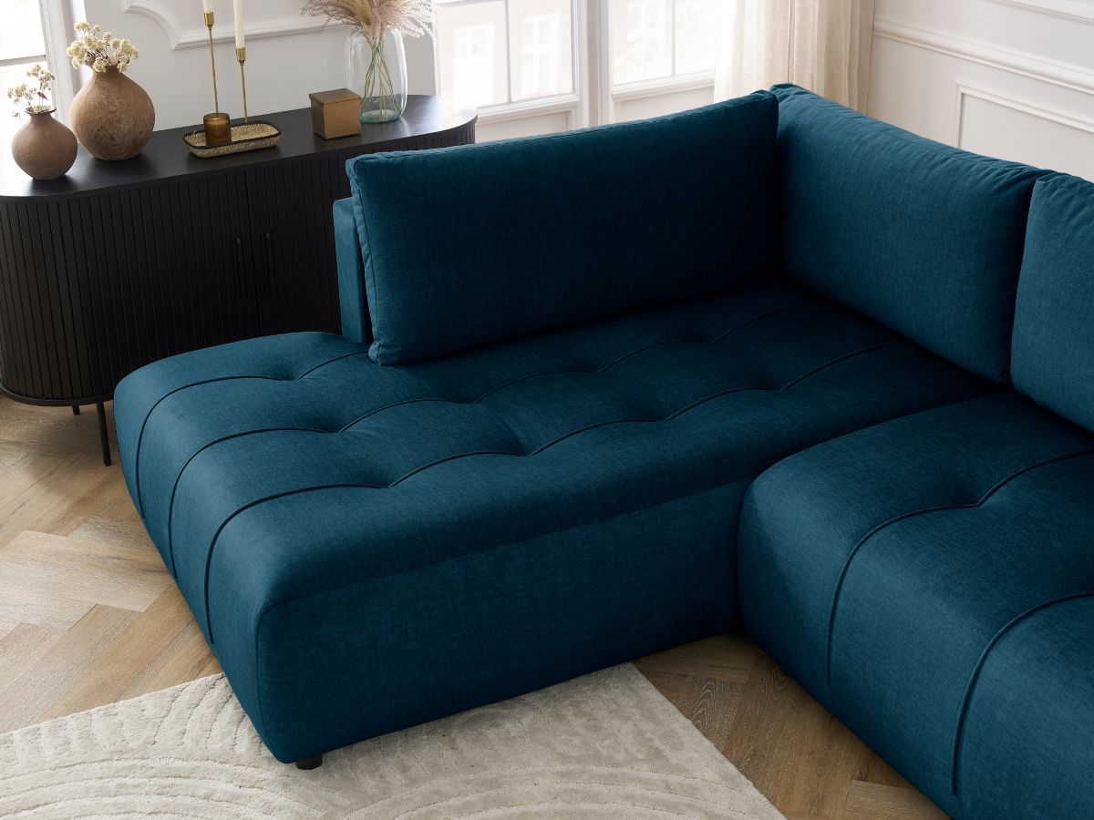 Bobochic Arsene Wohnlandschaft Samt Blau Ecke rechts