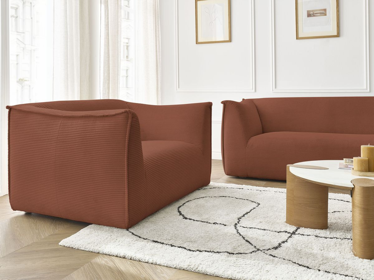 Bobochic Giorgia Sofa 5-Sitzer 412 × 100 cm Cordsamt Orange