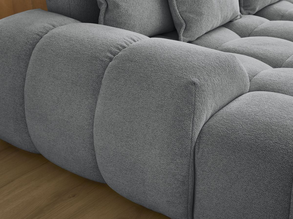 Bobochic Everest Wohnlandschaft, 14 Kissen Melange-Stoff Dunkelgrau Ecke links