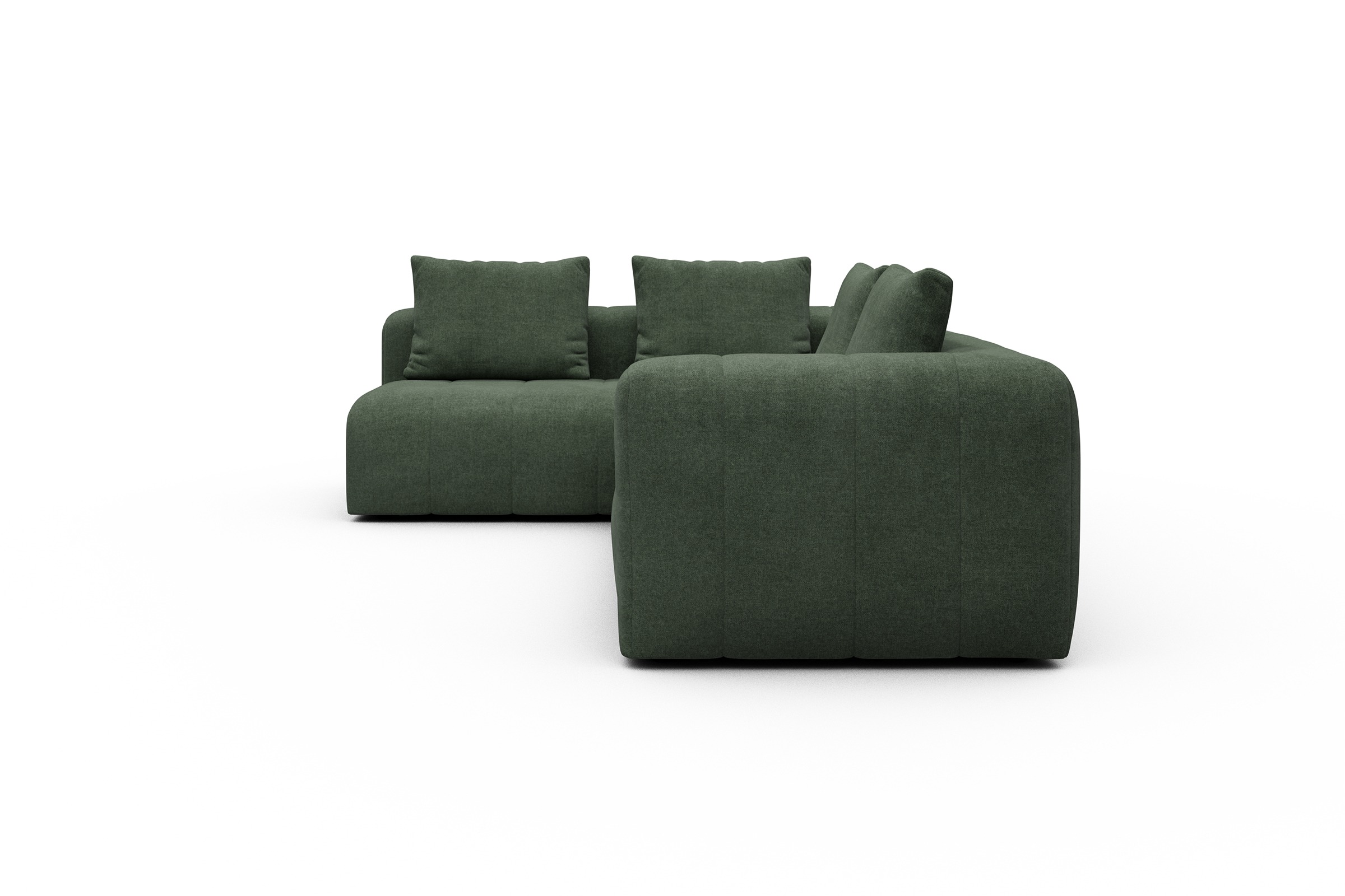 Ecksofa Hugo 2x 2,5-Sitzer Armlehne rechts Casone-Forest-Green