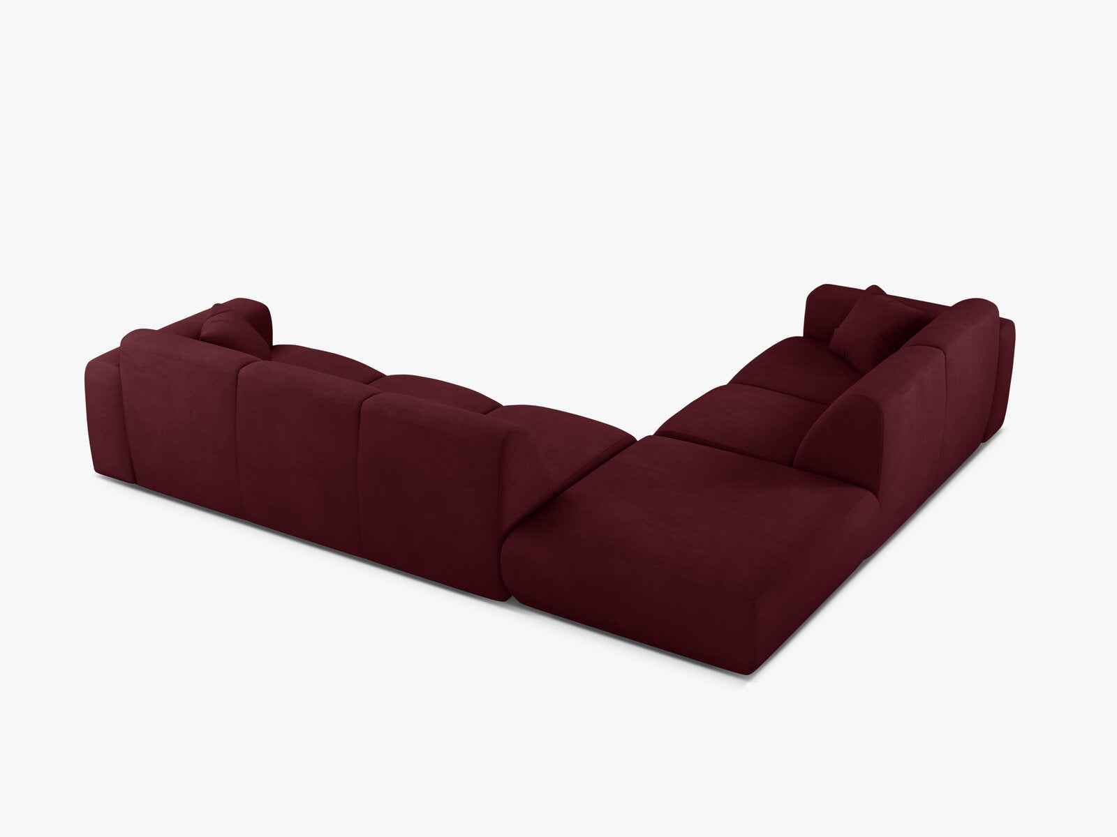 Micadoni Ecksofa Molino 6-Sitzer Links Strukturierter Stoff Rebel Bordeaux