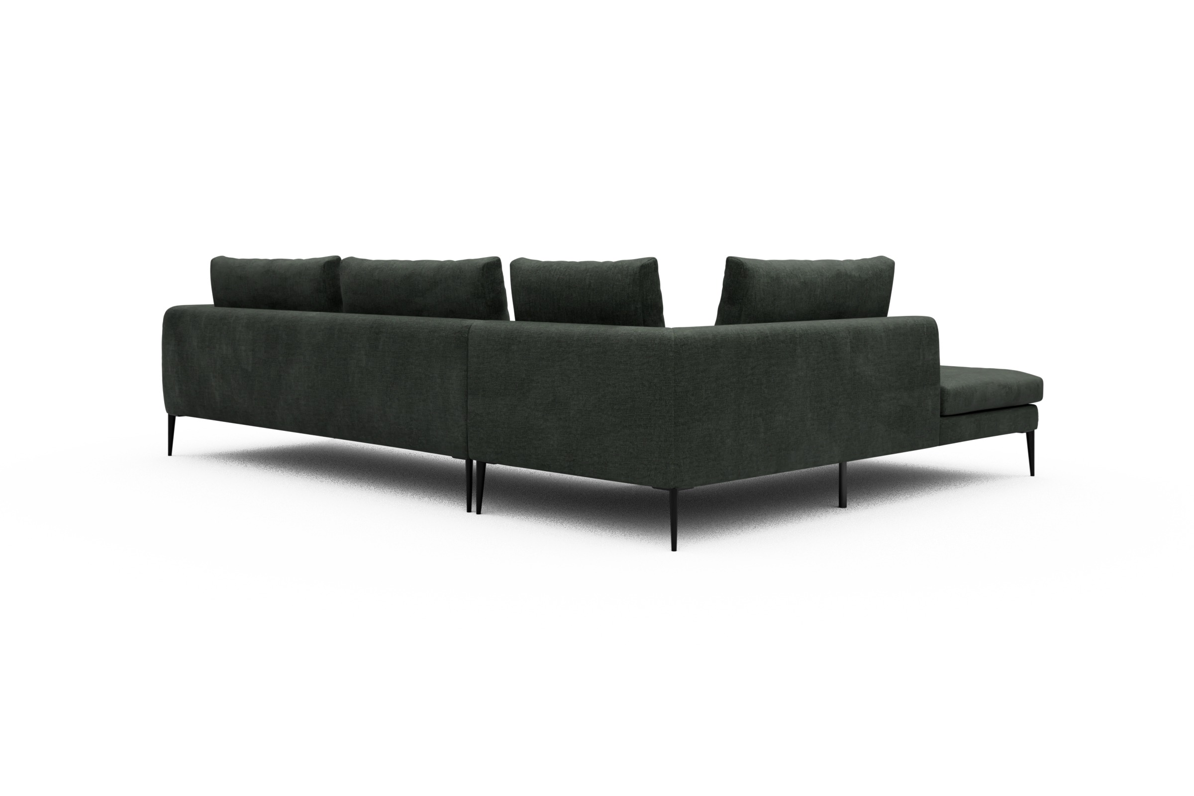 Ecksofa Paul Relax-Ecke rechts mit 3-Sitzer Aivi-Pine-Green