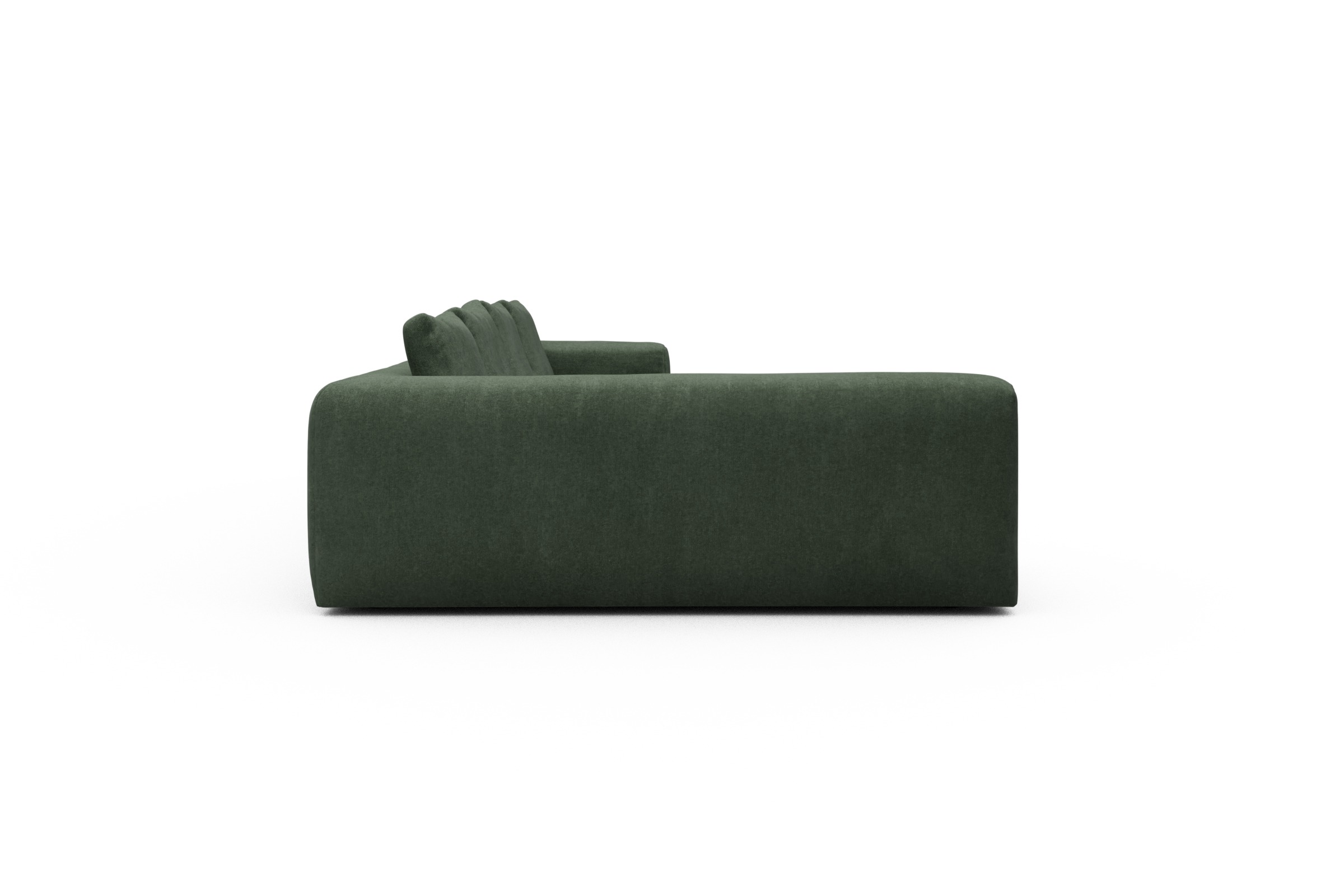 Wohnlandschaft Fred Chaiselongue rechts mit 2-Sitzer und lange Armlehne links Casone-Forest-Green