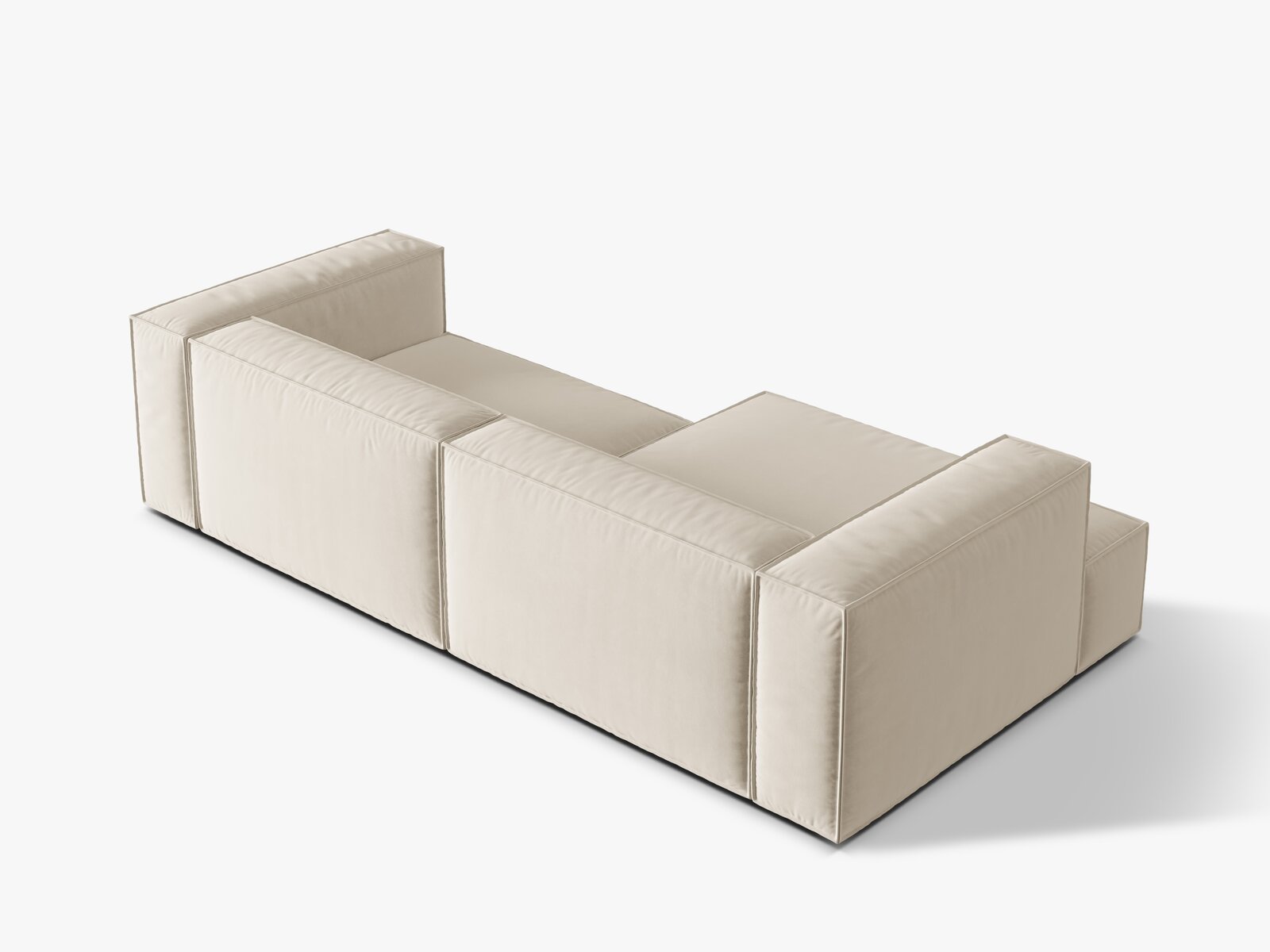 Micadoni Ecksofa Nuria 4-Sitzer Links Samt Beige