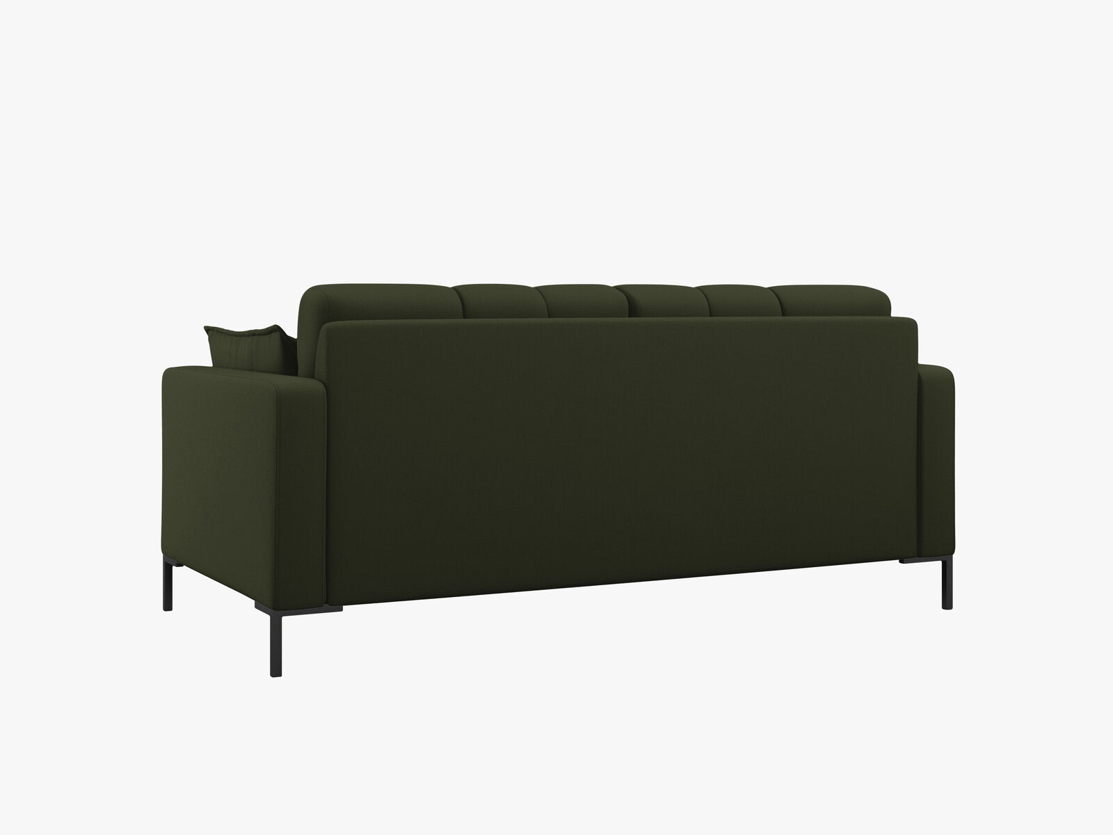Micadoni Sofa Mamaia 2-Sitzer Strukturierter Stoff Neve Grün schwarze Beine