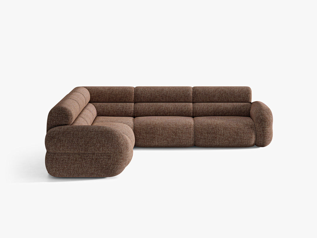 Micadoni Neo Modulares symmetrisches Ecksofa Chenille SILENCIO Braun