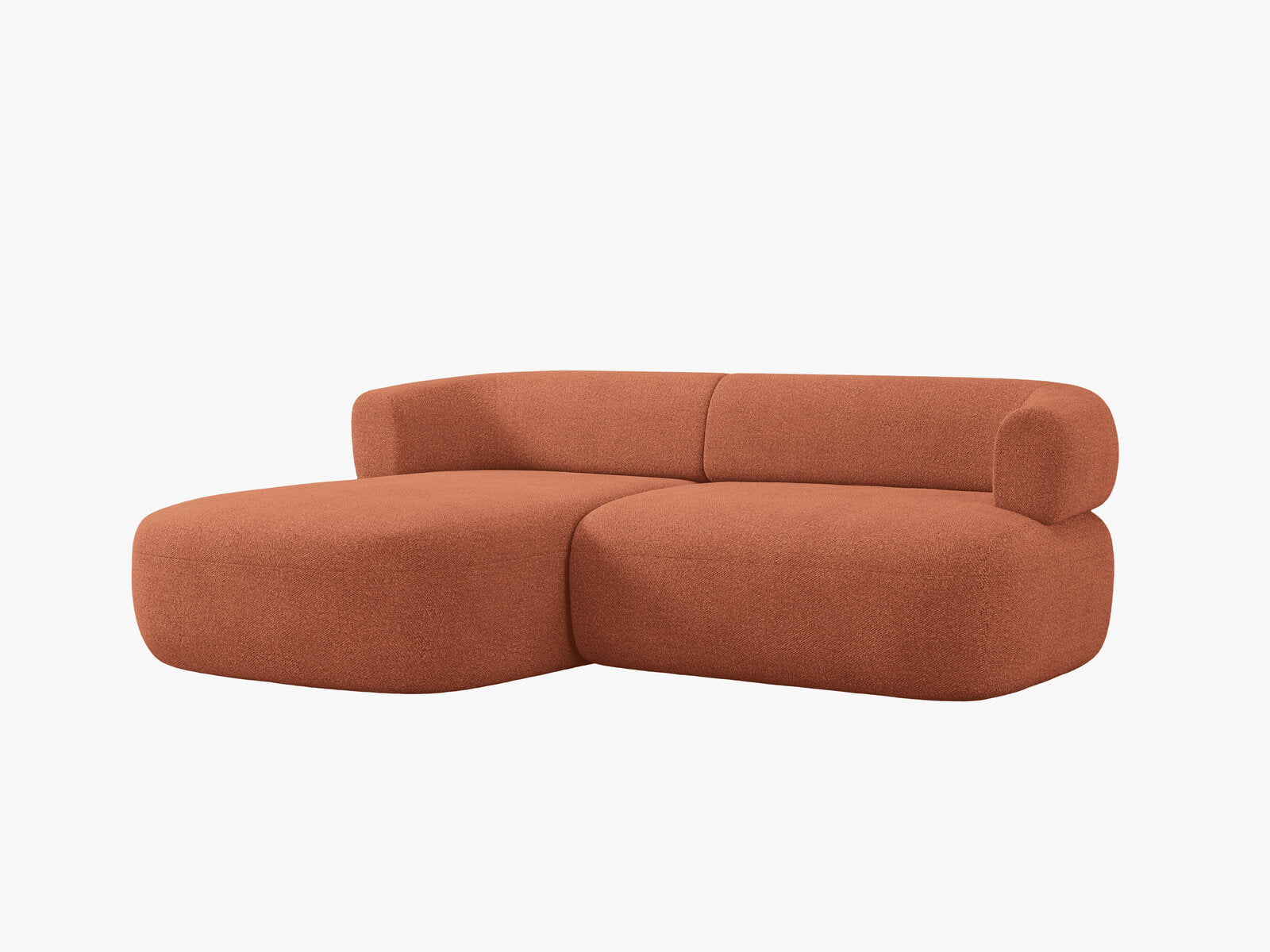 Micadoni 5-Sitzer Ecksofa Jenny Kleine Version Links Boucle Now or Never Ziegel