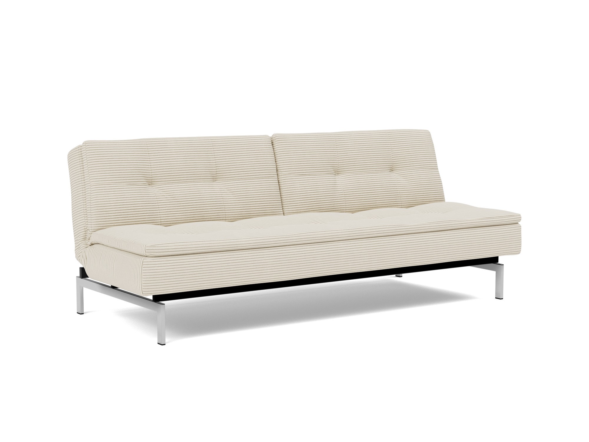 Schlafsofa Dublexo Kord Corduroy 594-Ivory Beine Chrom