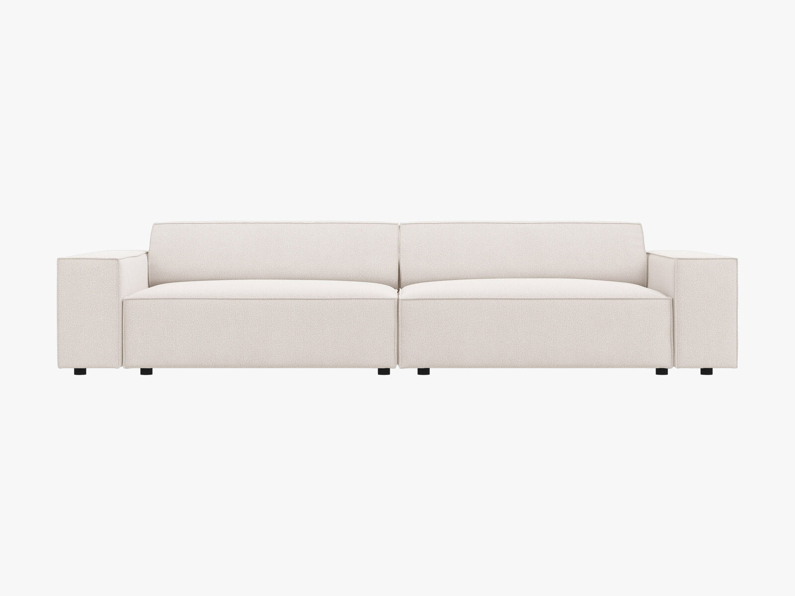 Micadoni Sofa Jodie 4-Sitzer Strukturierter Stoff Megan Helles Beige