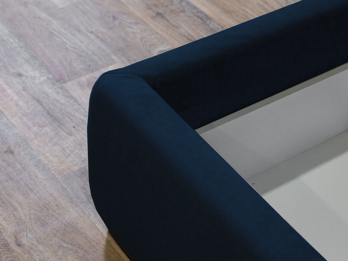 Bobochic Jade Polsterbett mit Bettkasten Stoff Blau, Liegefläche 140 × 190 cm