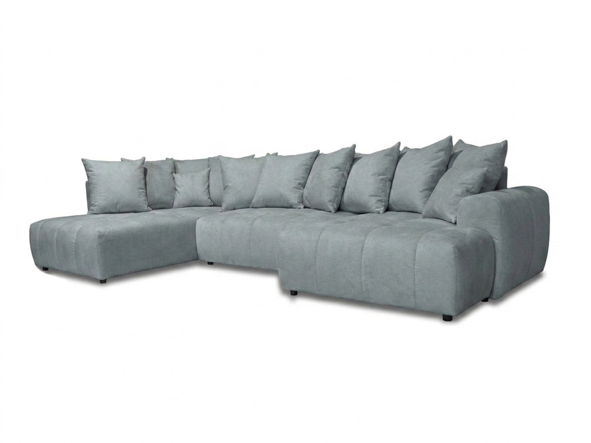 Bobochic Roxelane Wohnlandschaft Melange-Stoff Hellgrau Ecke rechts