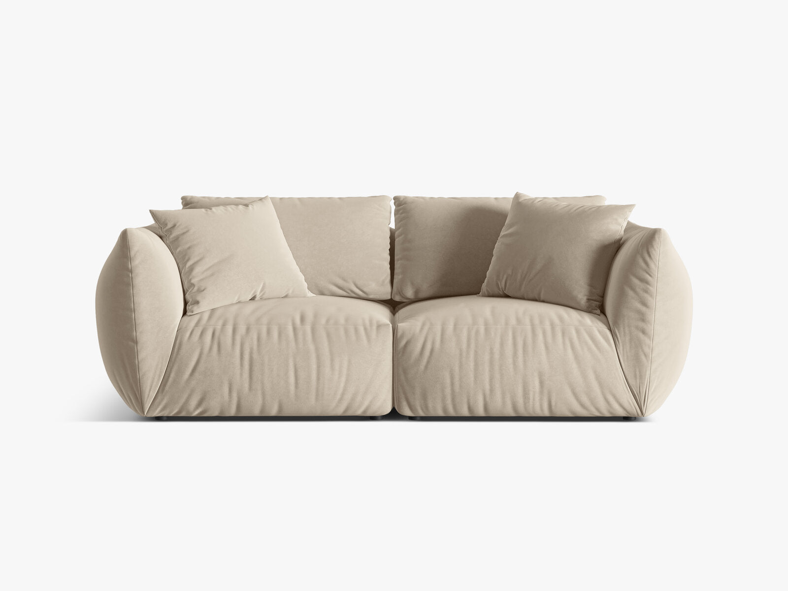 Micadoni Sofa Chris 3-Sitzer Samt Ecru