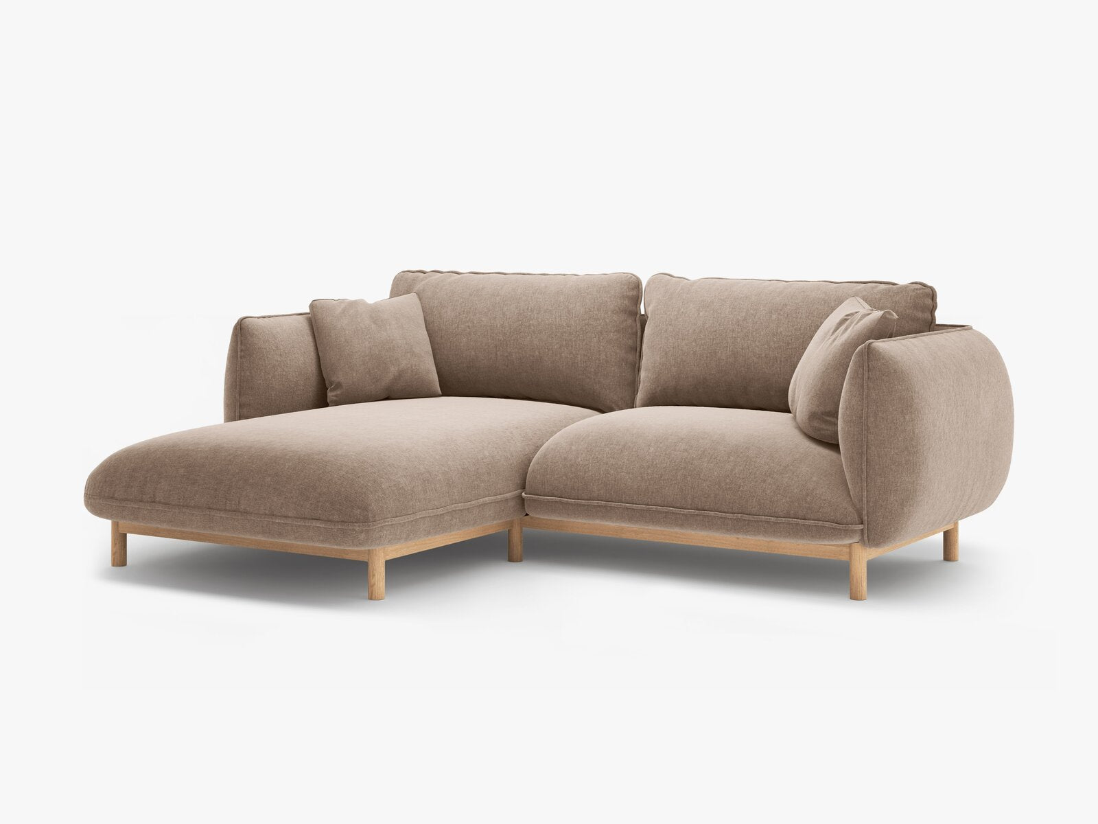Micadoni Ada Ecksofa 3-Sitzer Links Strukturierter Stoff Wind Sand