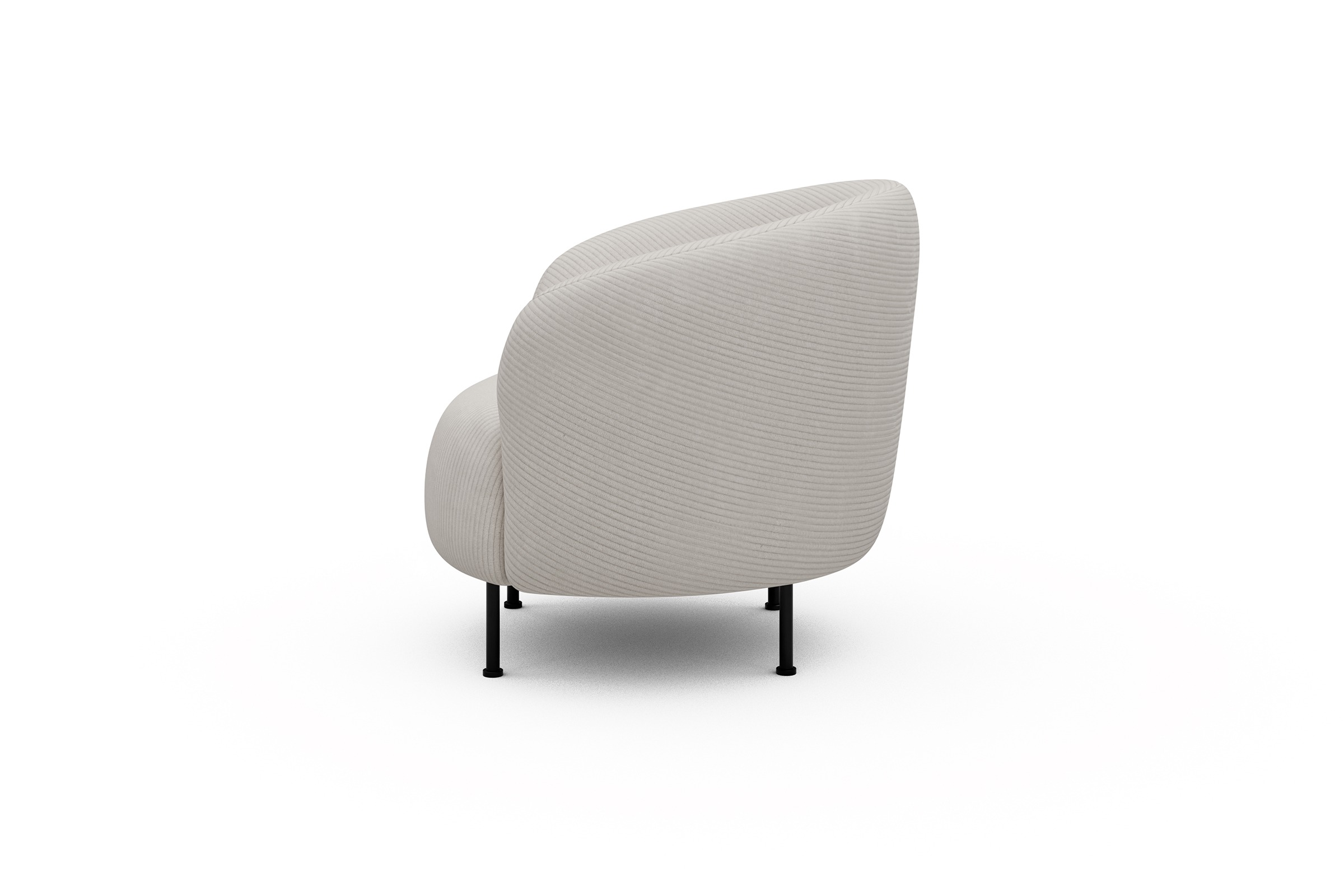Sessel Ronda Metallbeine Schwarz Corduroy-Ivory