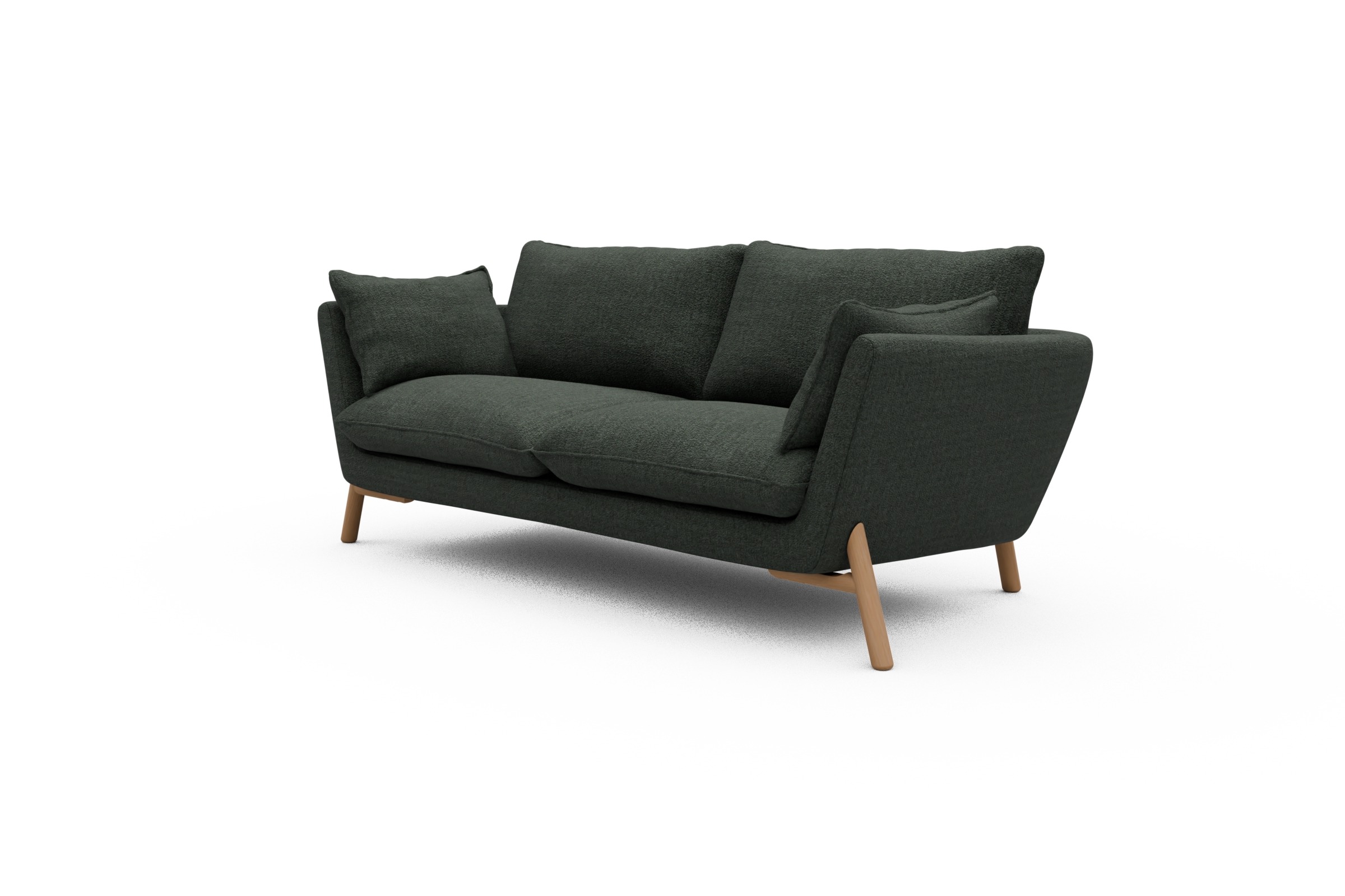 Sofa Emil 2-Sitzer Beinfarbe Eiche Natur Aivi-Pine-Green