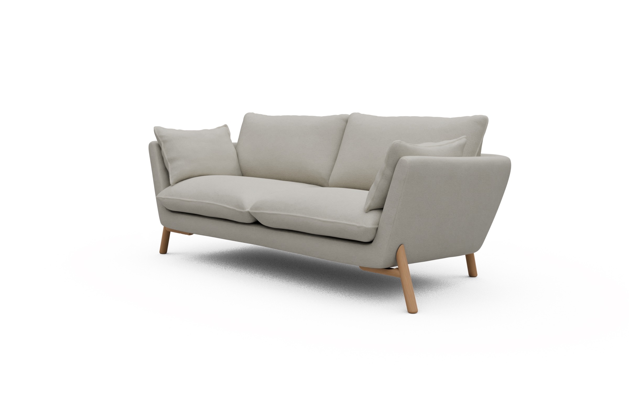 Sofa Emil 2-Sitzer Beinfarbe Eiche Natur Denari-Clean-Beige