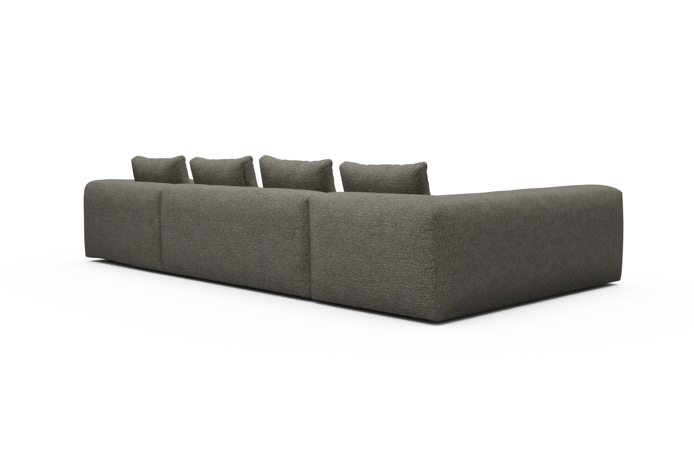 Wohnlandschaft Fred Chaiselongue rechts mit 2-Sitzer und lange Armlehne links Carreno-Sepie-Brown