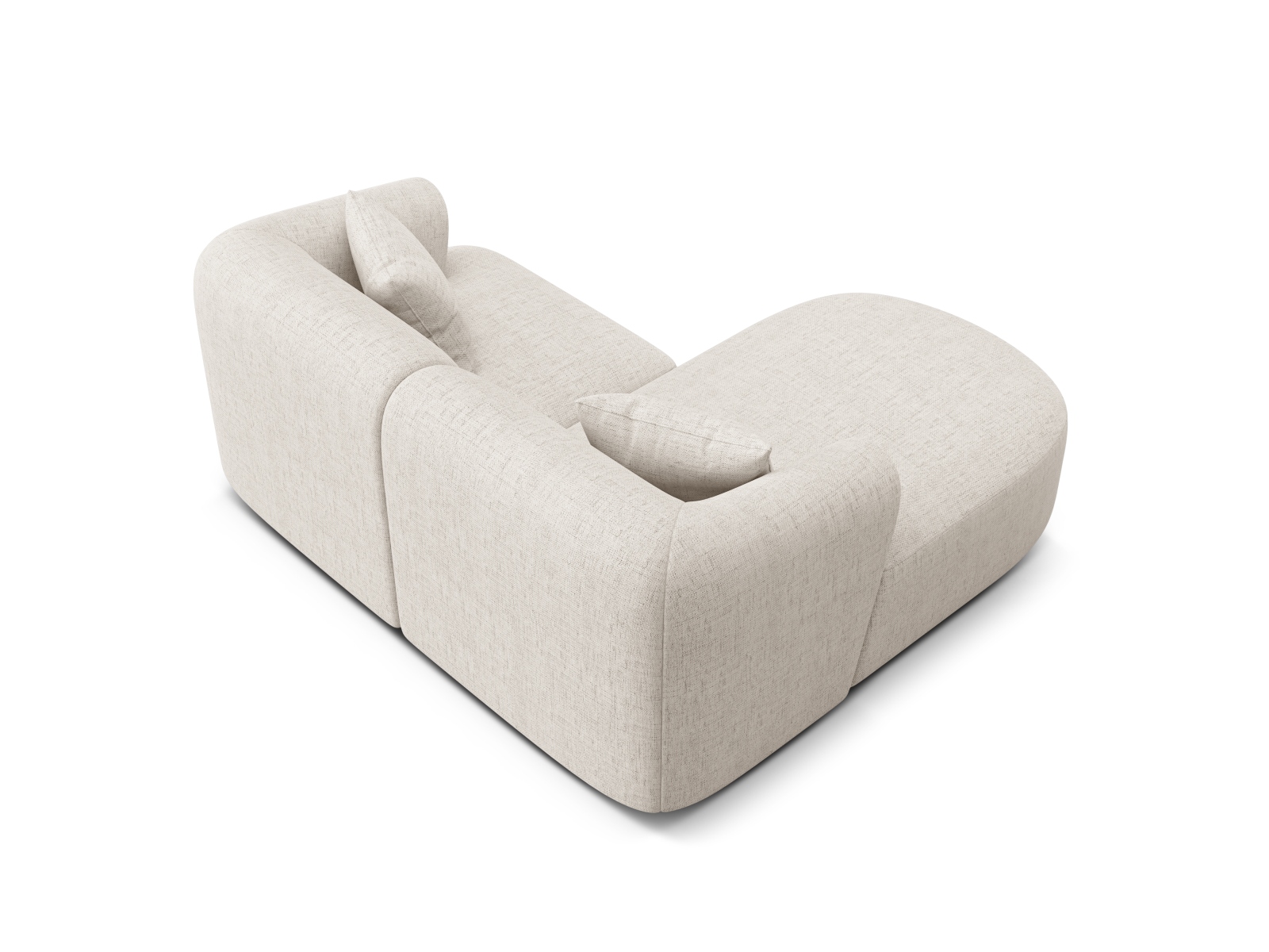 Cosmopolitan Design Ecksofa Campi 3-Sitzer Strukturierter Stoff Moly Helles Beige Links