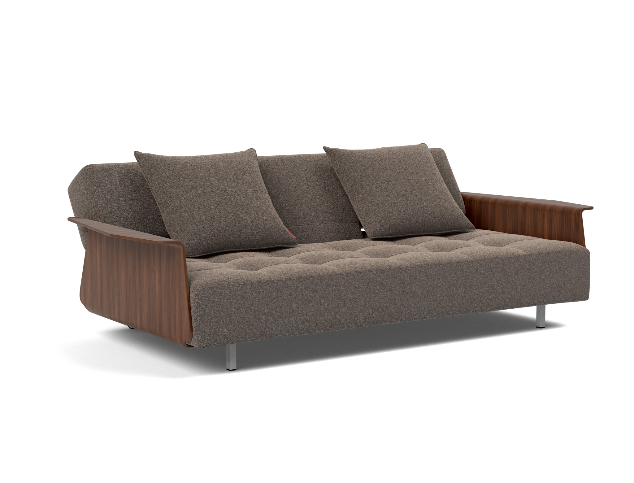 Schlafsofa Long Horn D.E.L. mit Armlehnen Boucle Skandi 530-Taupe