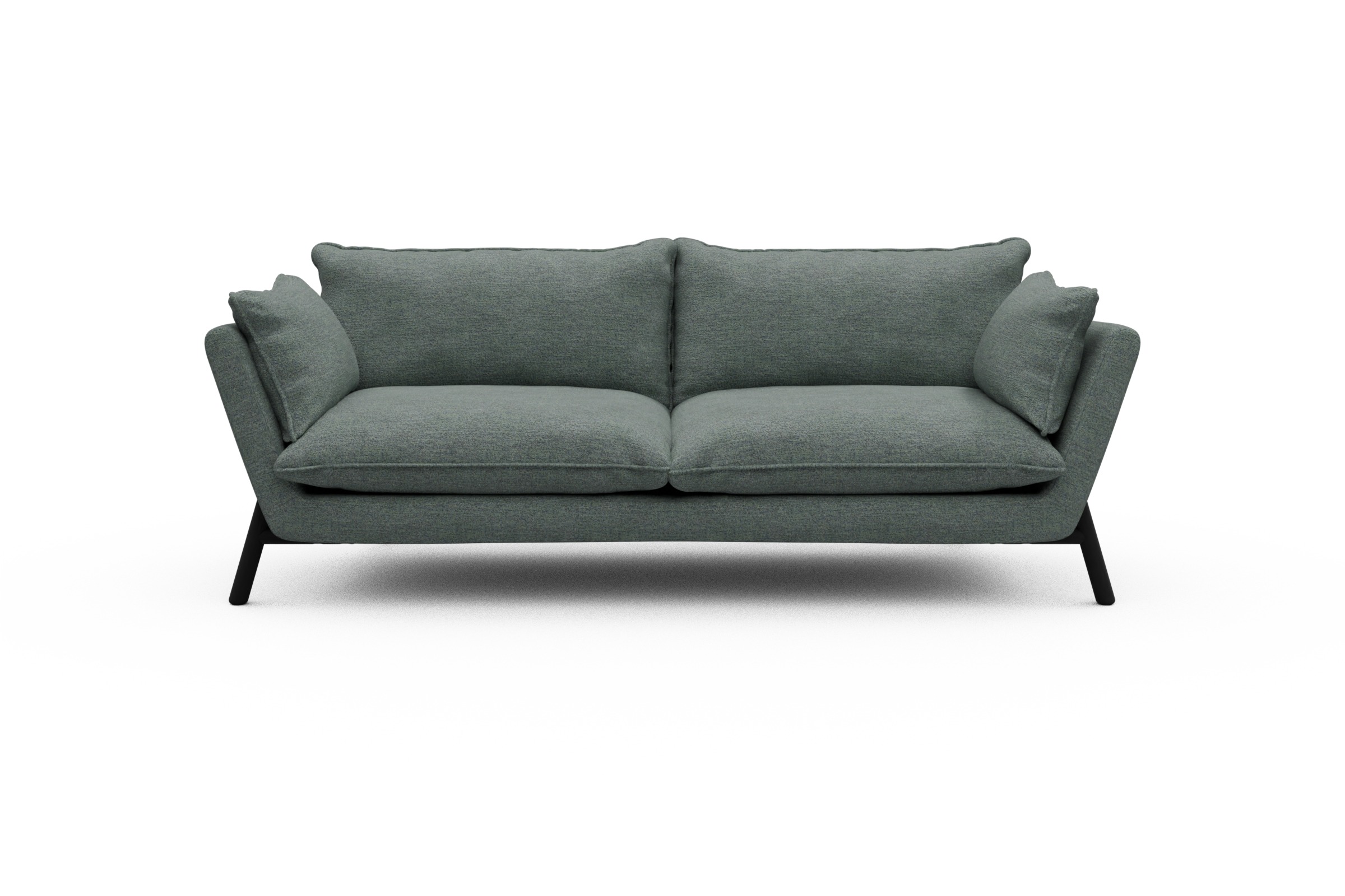 Skandi Home Sofa Emil PREMIUM 3-Sitzer Beinfarbe Eiche Schwarz Carreno-Ice-Blue moebelfaktor