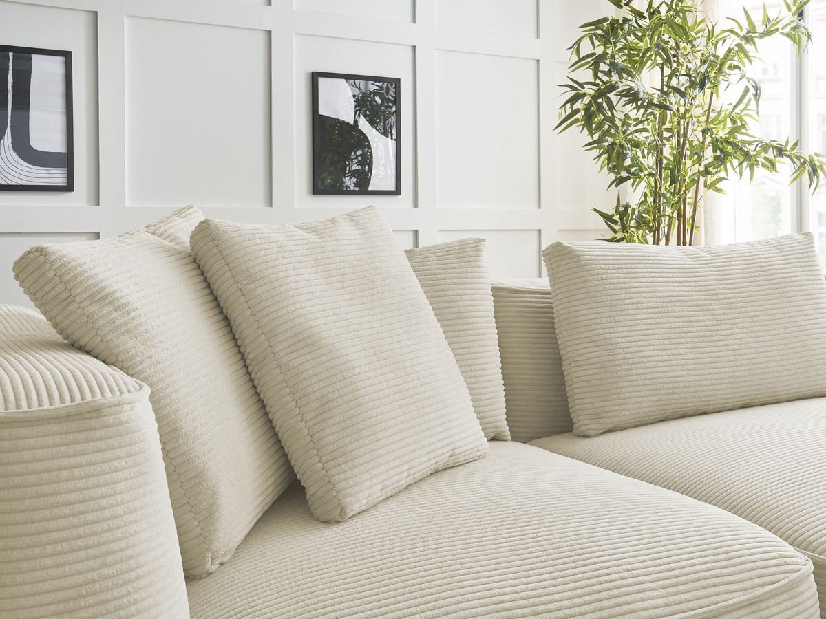 Bobochic Leopold Sofa 3-Sitzer Cordsamt Beige Armlehne links