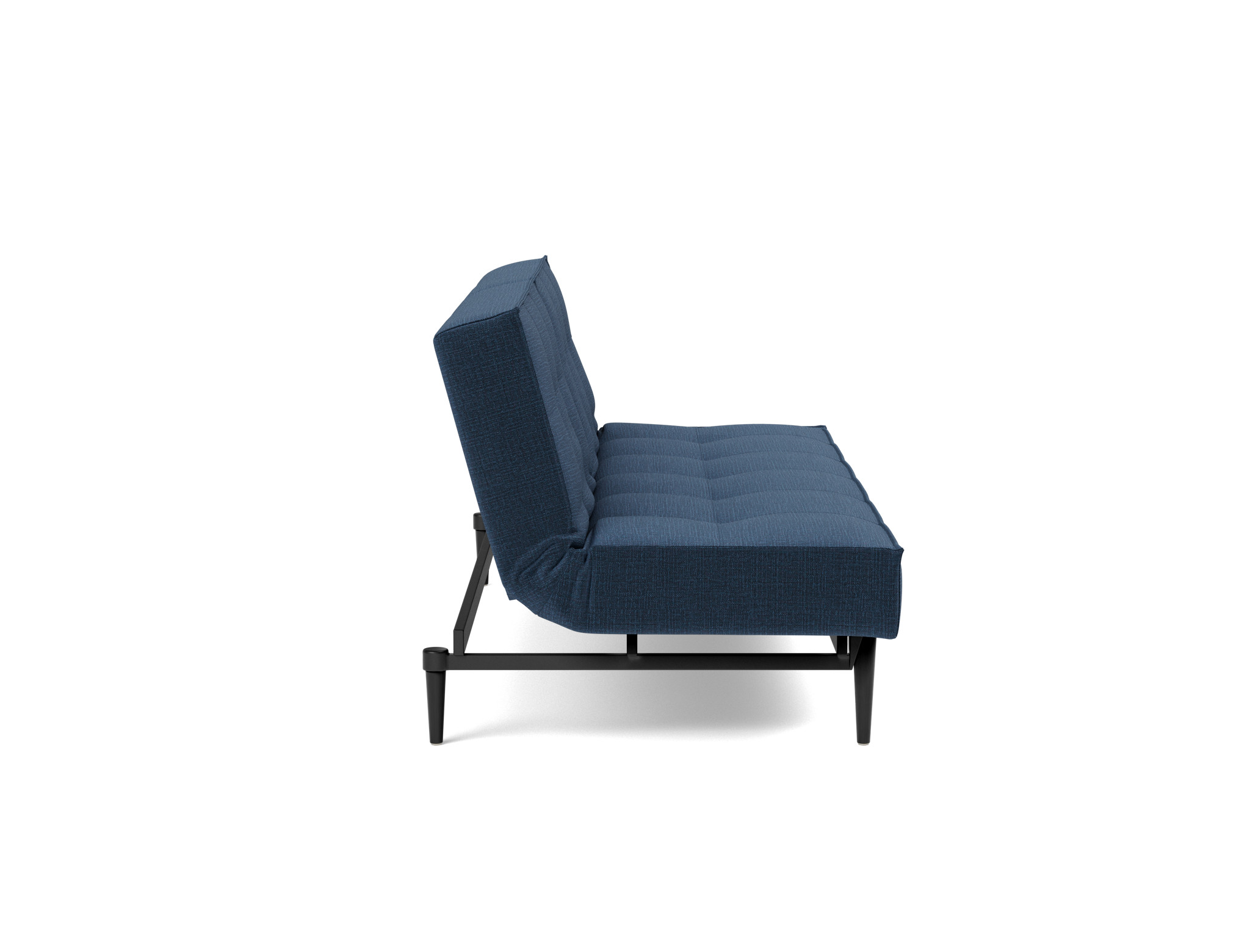 Schlafsofa Splitback Chenille Esina 414-Indigo-Blue Beine Styletto Eiche schwarz