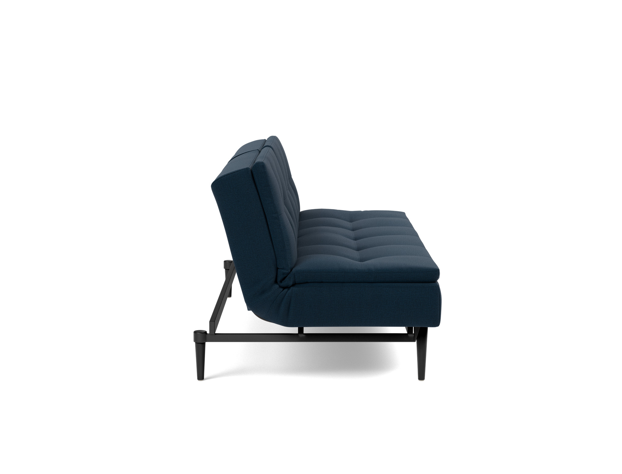 Schlafsofa Dublexo Flachgewebe Mixed Dance 528-Blue Beine Styletto Eiche schwarz