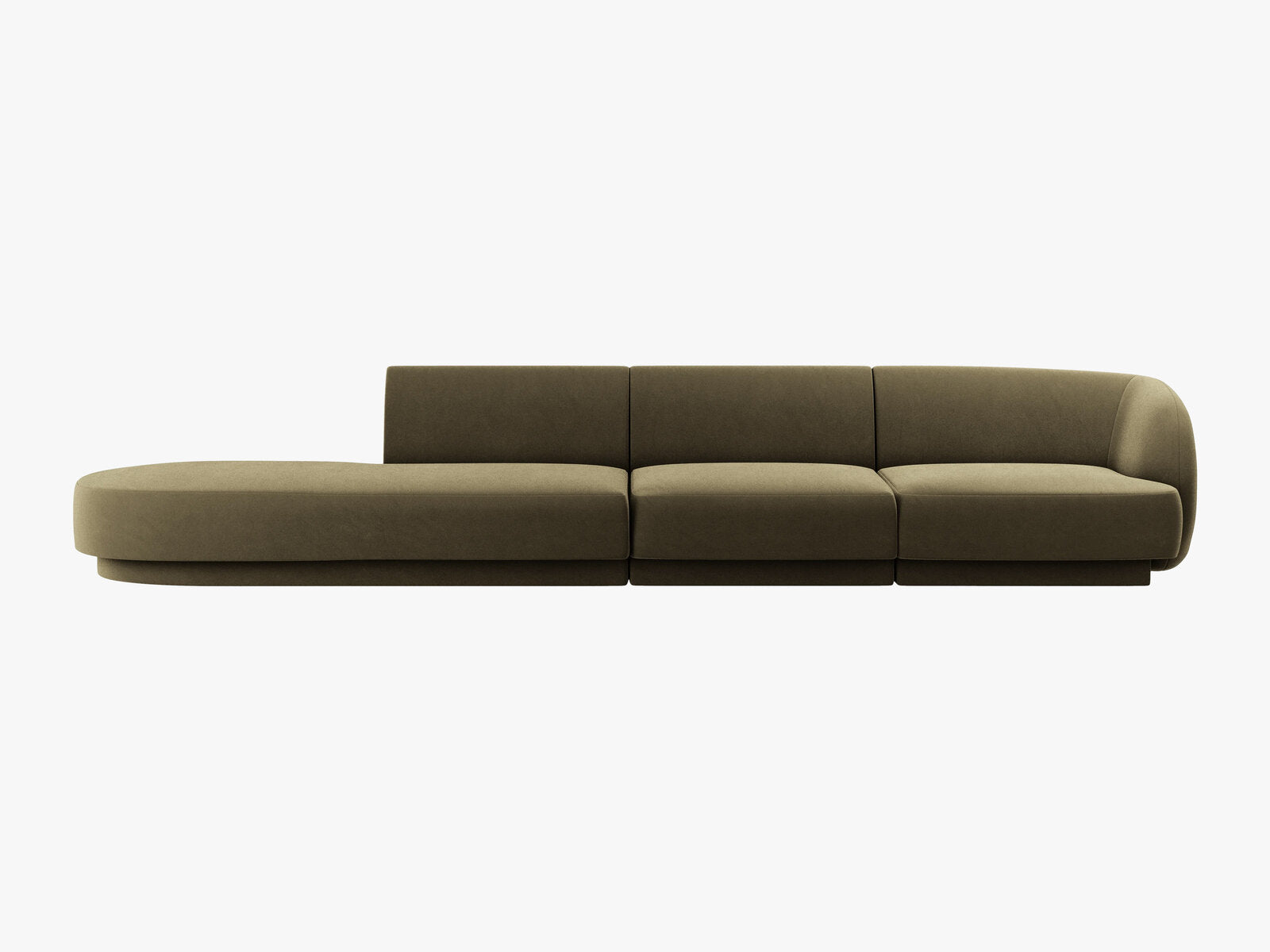 Micadoni Sofa Miley 4-Sitzer Links Samt Bluvel Grün