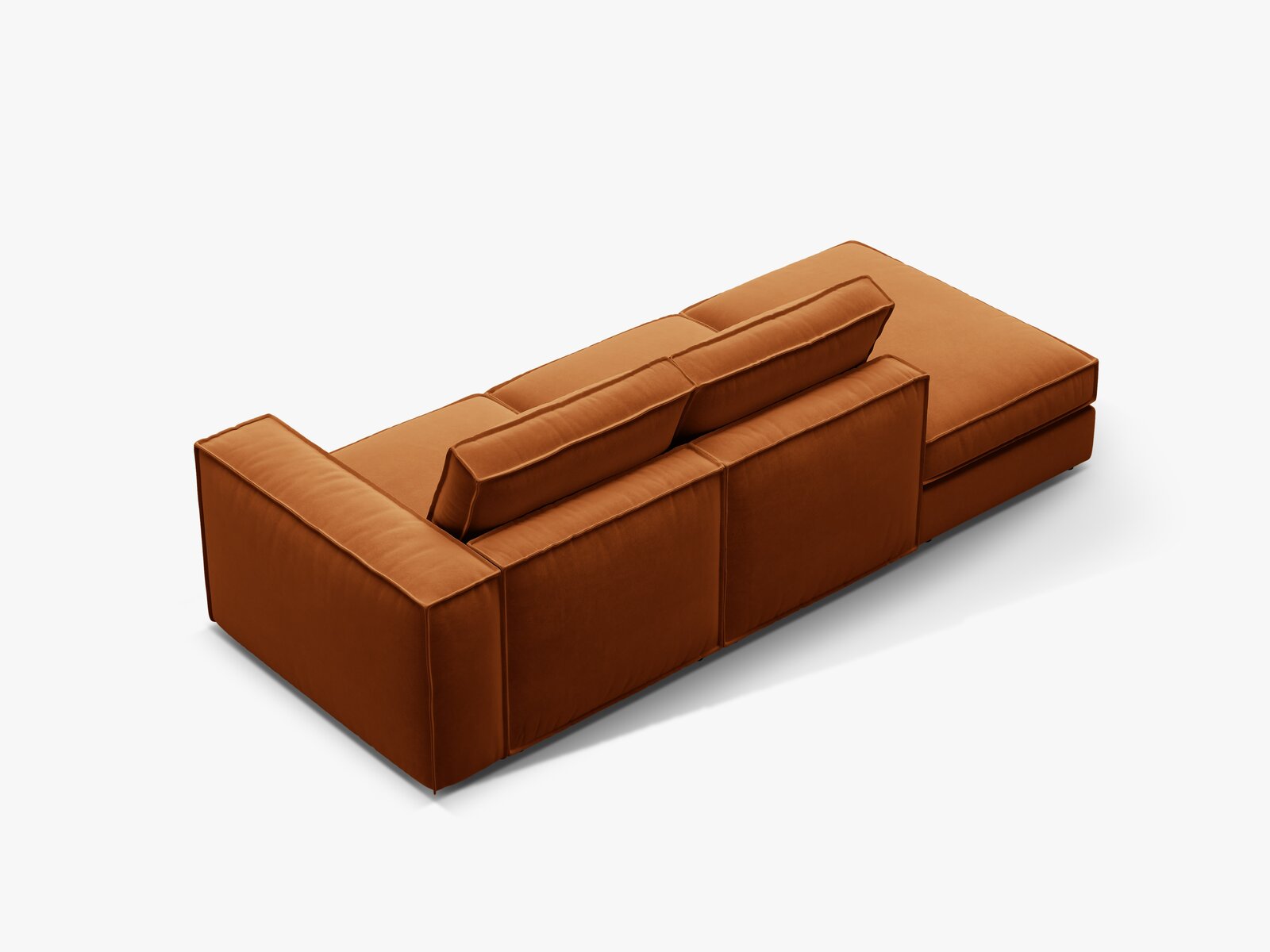Micadoni modulares offenes Sofa Pola 3-Sitzer Links Samt Salvador Terrakotta