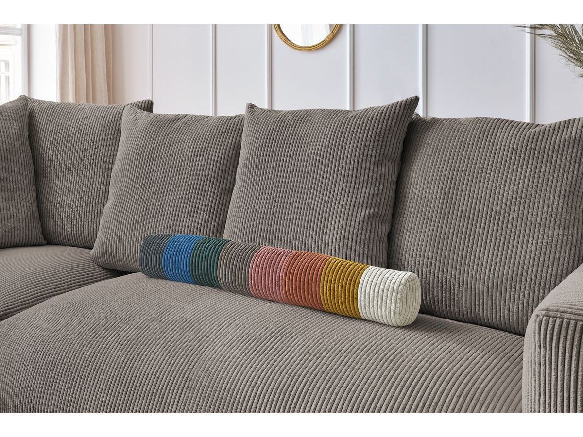 Bobochic Voltaire Ecksofa 268 × 214 cm Cordsamt Taupe Ecke links