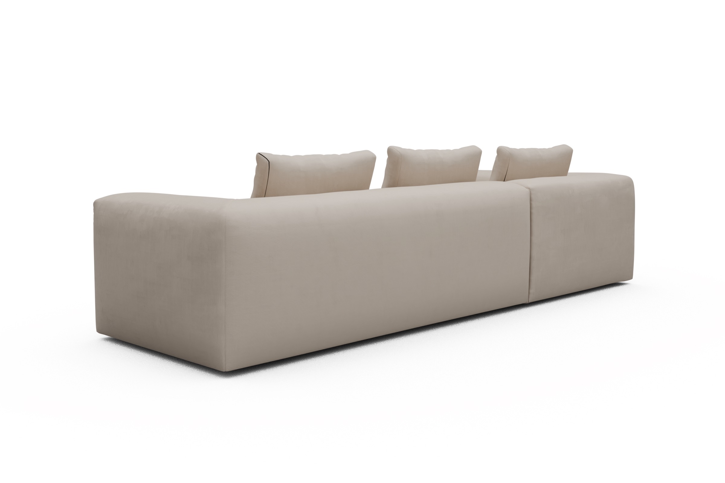 Ecksofa Fred Relax-Ecke links mit 2,5-Sitzer Cordufine-Off-White