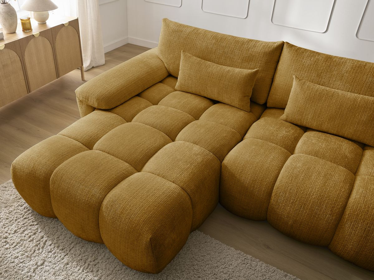 Bobochic Ivane Ecksofa Strukturstoff Gelb Ecke links