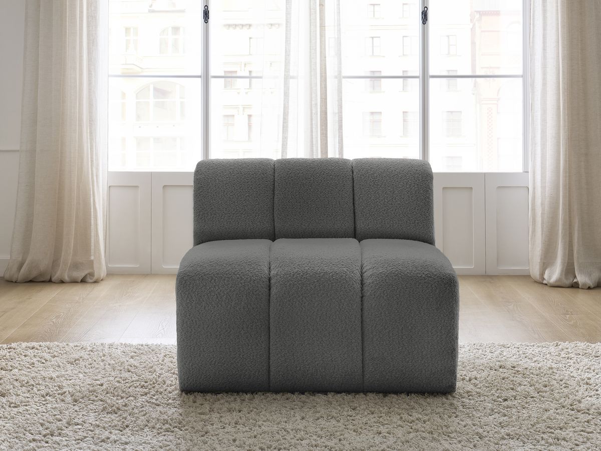 Bobochic Annecy Sofamodul 1-Sitzer Bouclé-Stoff Dunkelgrau