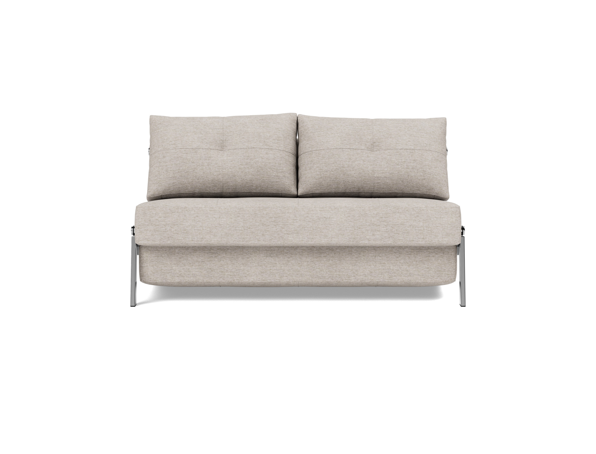 Schlafsofa Cubed 140 Chenille Yuveno 471-Sand Beine Chrom