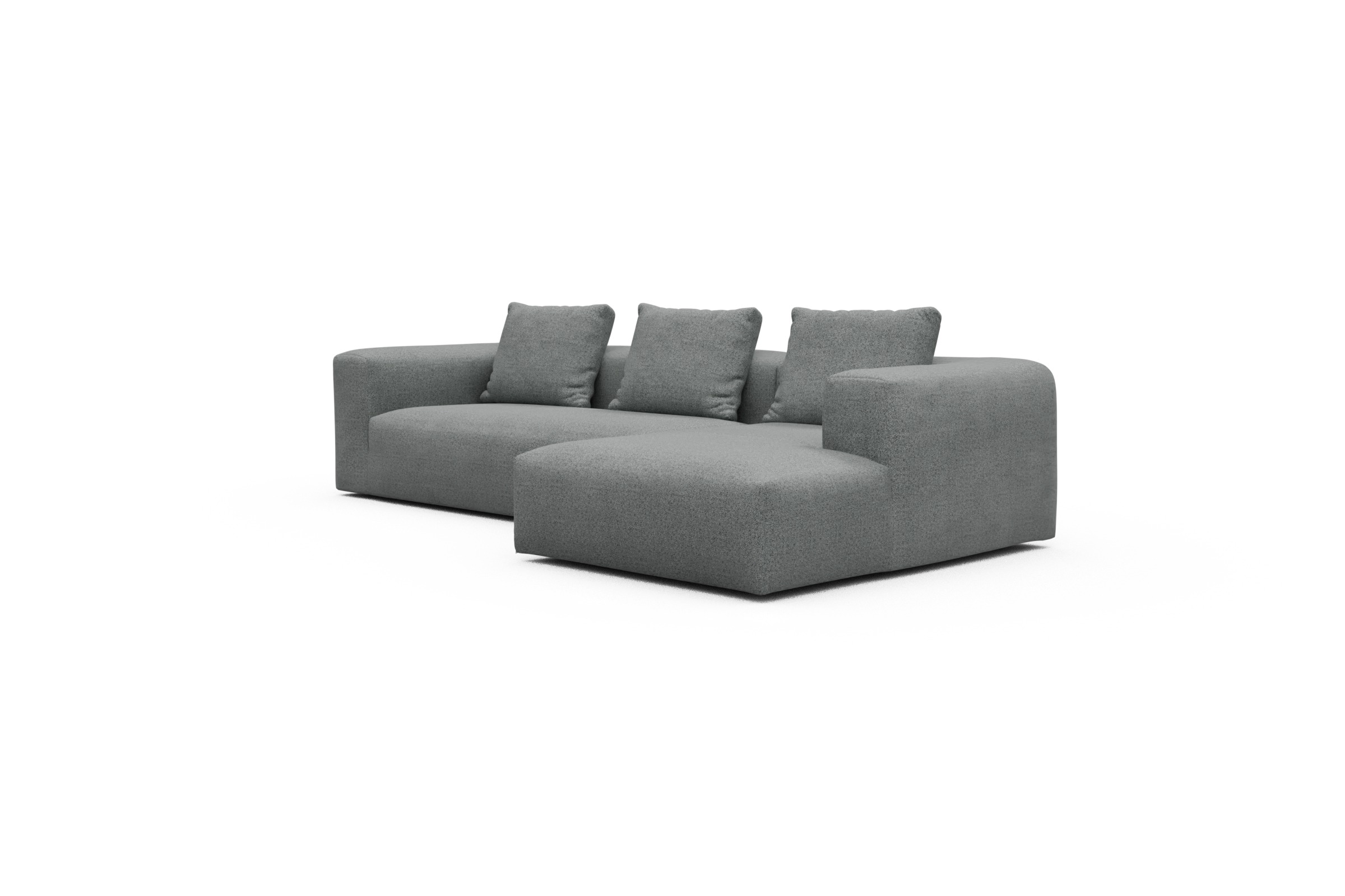 Ecksofa Fred Chaiselongue rechts mit 2,5-Sitzer Aivi-Gravet-Grey