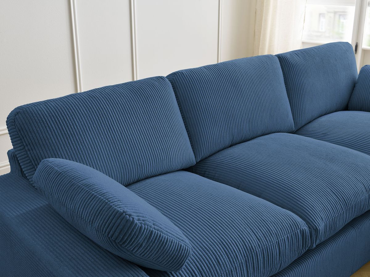 Bobochic Belair Sofa 4-Sitzer Cordsamt Dunkelblau