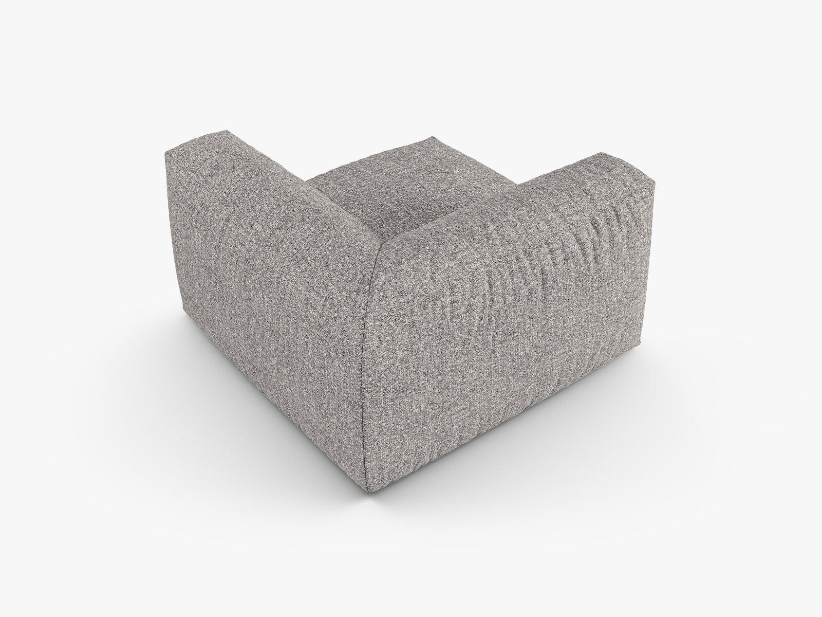 Micadoni symmetrisches Eckmodul Martina 1-Sitzer 90cm Sitztiefe Boucle Monet Graphit