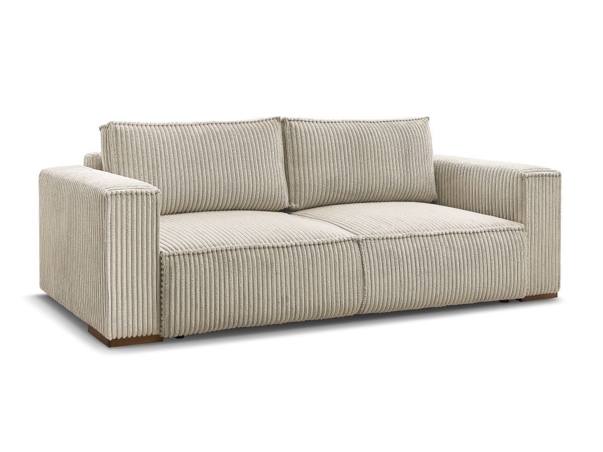 Bobochic Chelsea Schlafsofa 3-Sitzer mit Bettkasten Breitcord weich Taupe
