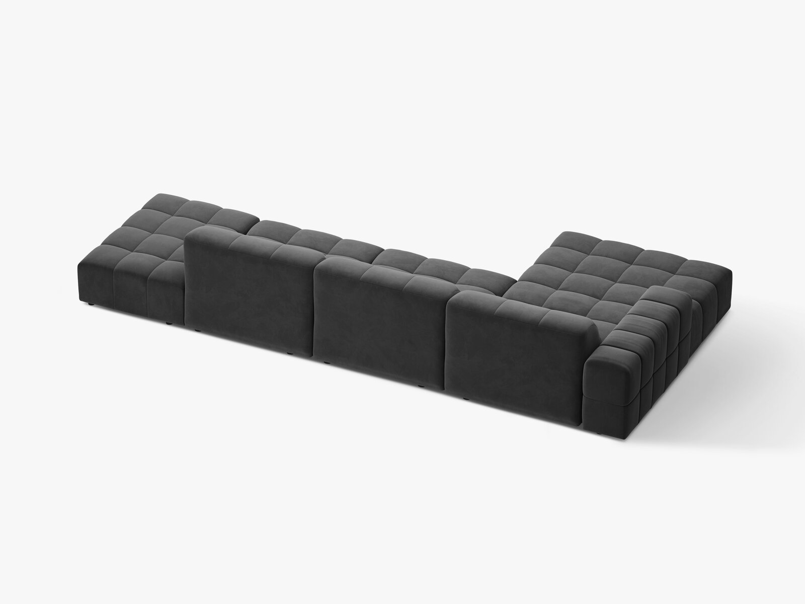 Micadoni Ecksofa Jennifer 5-Sitzer Links Samt Venus Grau