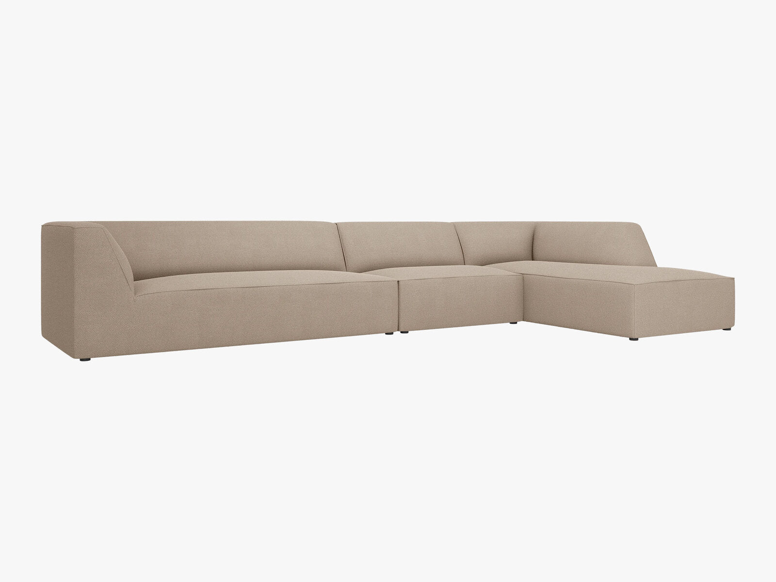 Micadoni Ecksofa Ruby 5-Sitzer Rechts Strukturierter Stoff Ottawa Dunkelbeige