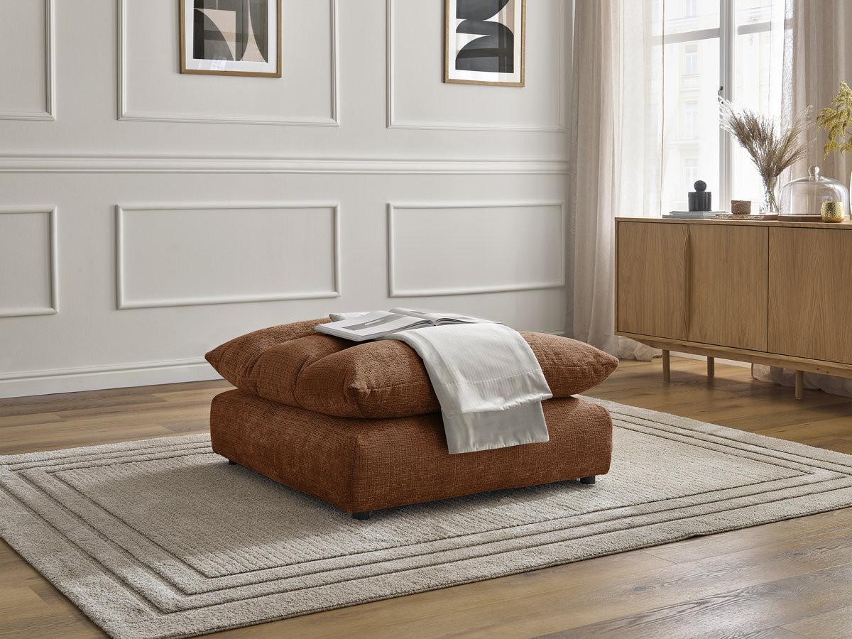 Bobochic Neil Pouf Strukturstoff Orange