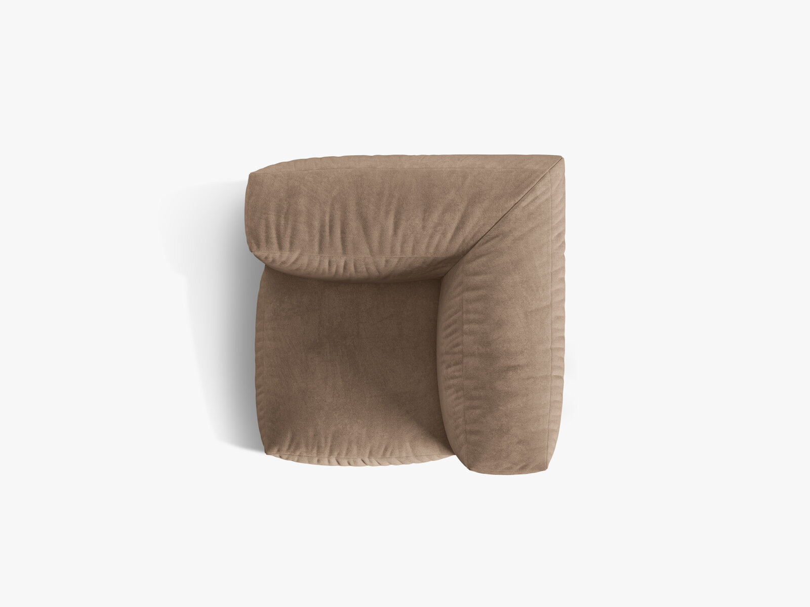 Micadoni Eckmodul Martina 1-Sitzer Klein Samt Vogue Dunkelbeige