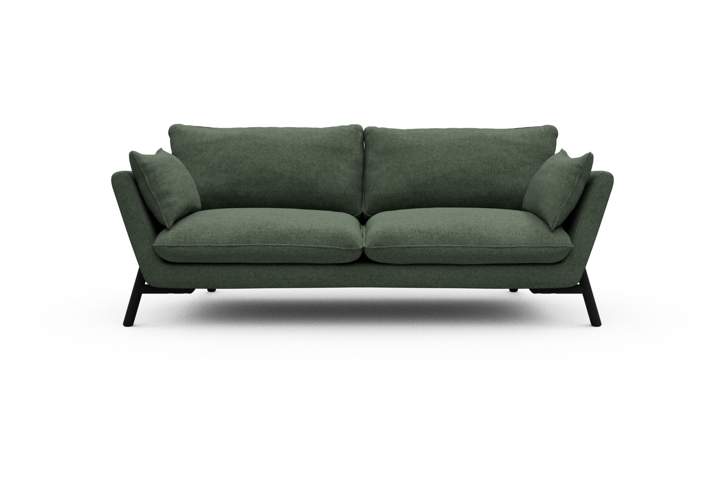 Skandi Home Sofa Emil 3-Sitzer Beinfarbe Eiche Schwarz Casone-Forest-Green moebelfaktor