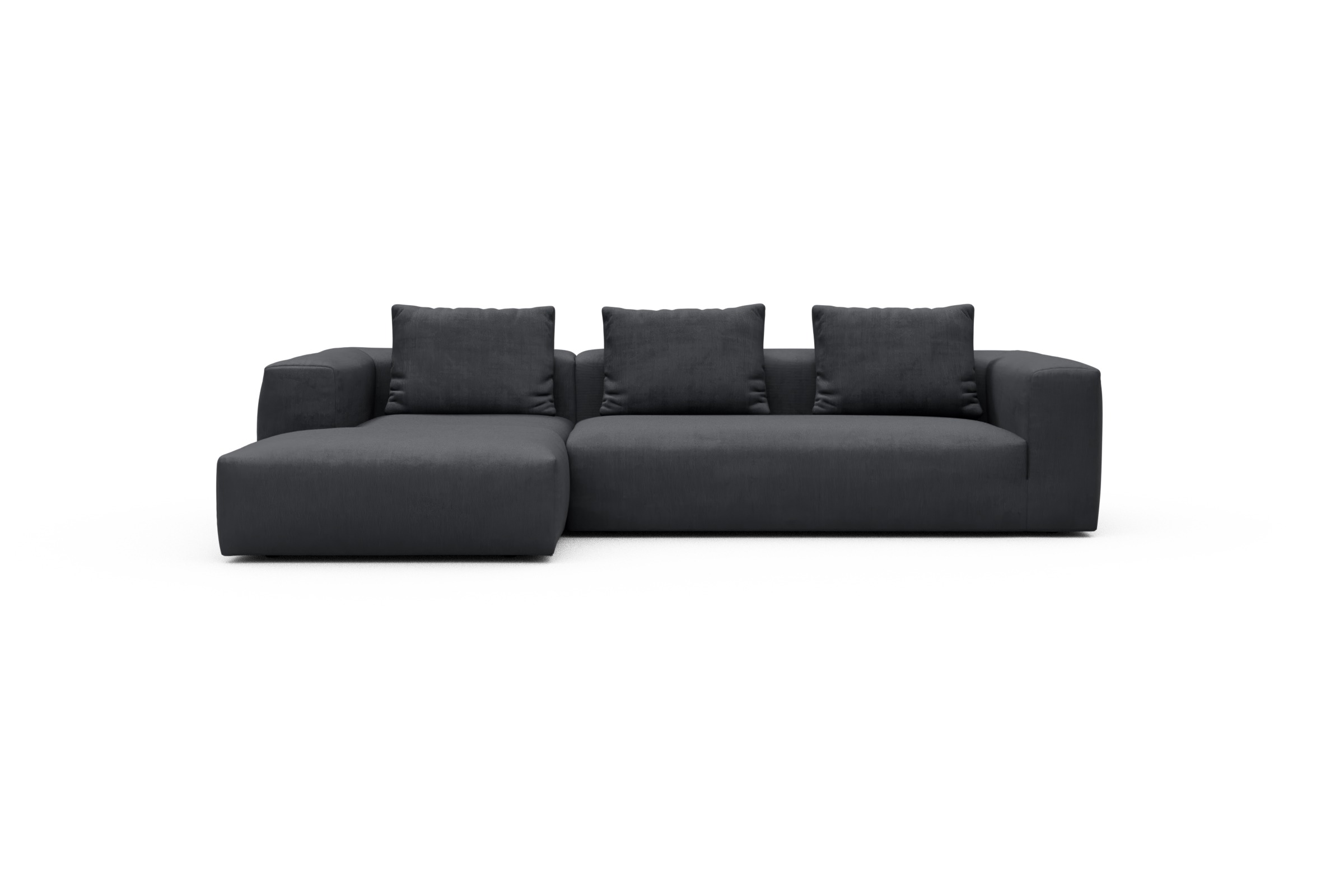 Skandi Home Ecksofa Fred Chaiselongue links mit 2,5-Sitzer Cordufine-Slate-Grey moebelfaktor