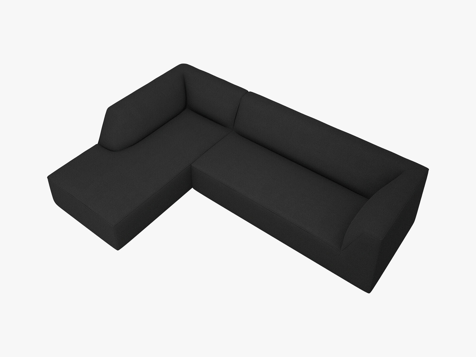 Micadoni 4-Sitzer Modular Sofa Ruby Links Strukturierter Stoff Ottawa Schwarz