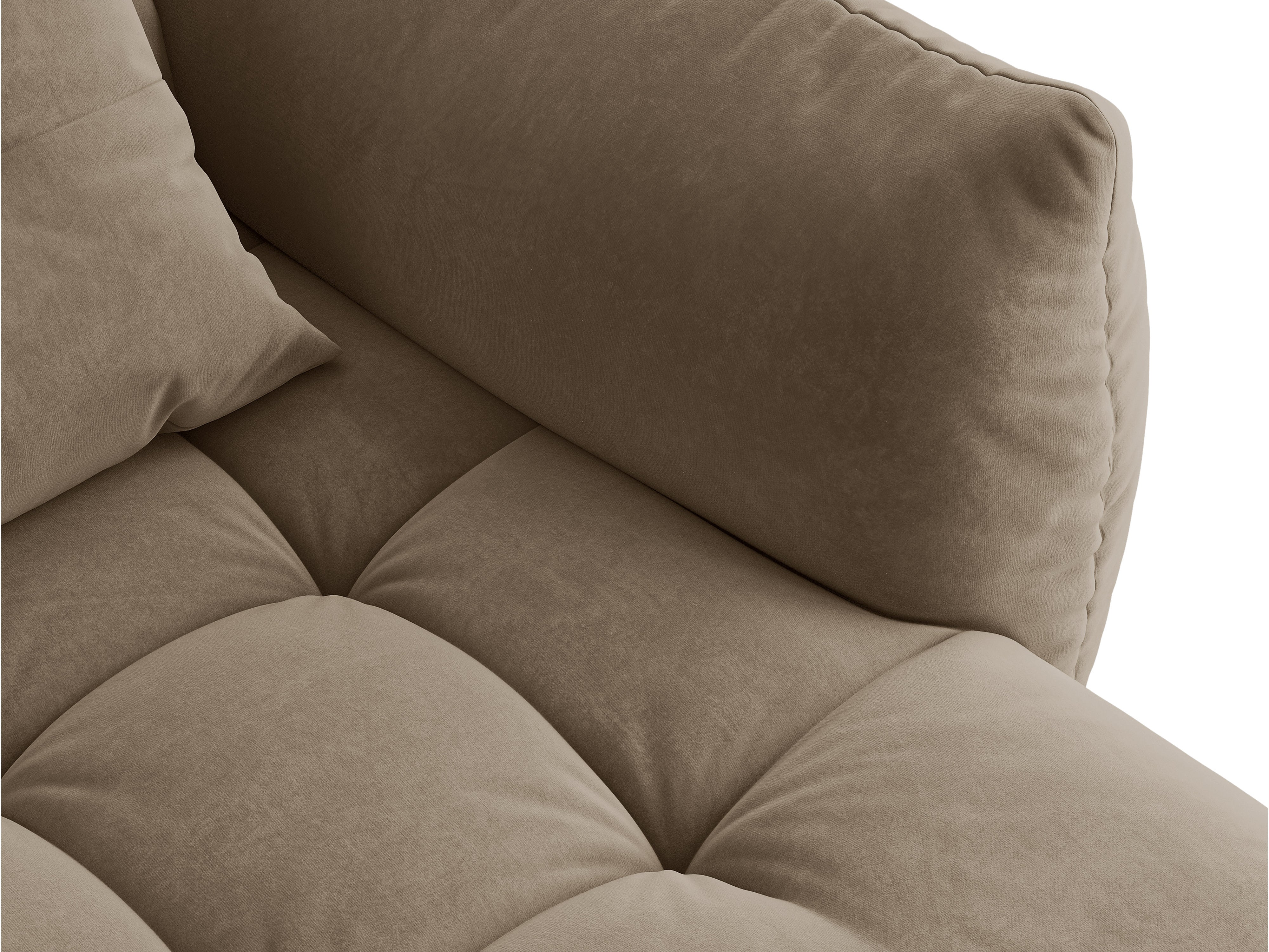 Micadoni Bloom Ecksofa 6-Sitzer Rechts Samt Casino Hellbraun