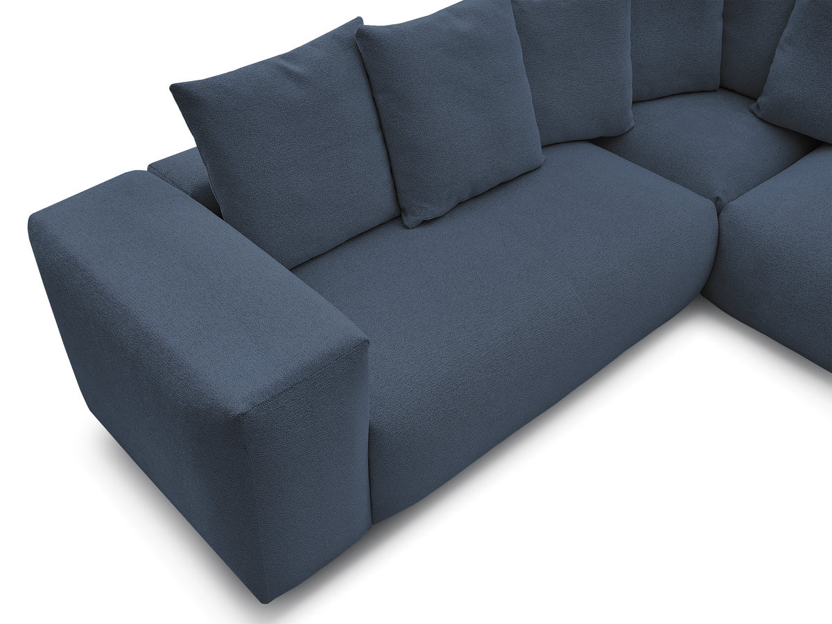 Bobochic Voltaire Ecksofa 268 × 214 cm Melange-Stoff Dunkelblau Ecke rechts