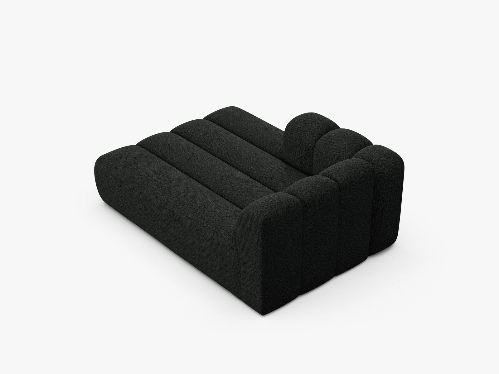Micadoni Recamiere Lupine 2-Sitzer Links Boucle Baloo Schwarz