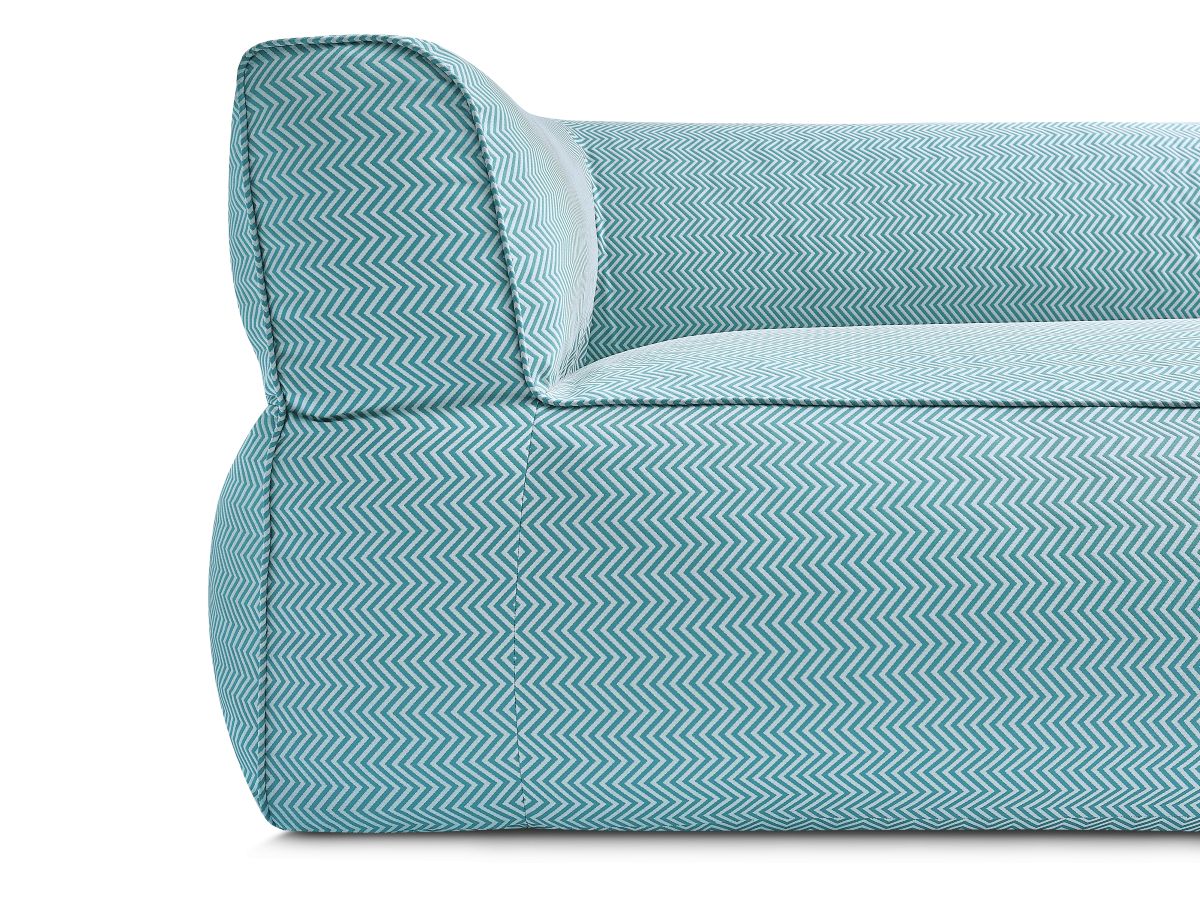 Bobochic Nour Gartensofa 3-Sitzer Stoff Dunkelblau